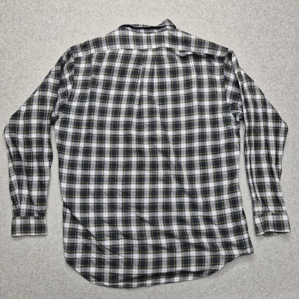VTG Polo Ralph Lauren Elliott Shirt Mens M Blue White Plaid Button Down Cotton